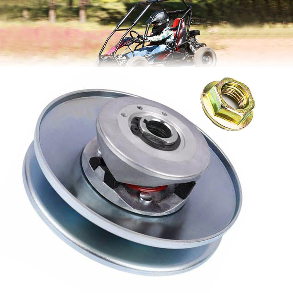 QYMOTO KT196 clutch pulley with 16mm bore, side view, boosts reliable starts on Coleman minibikes