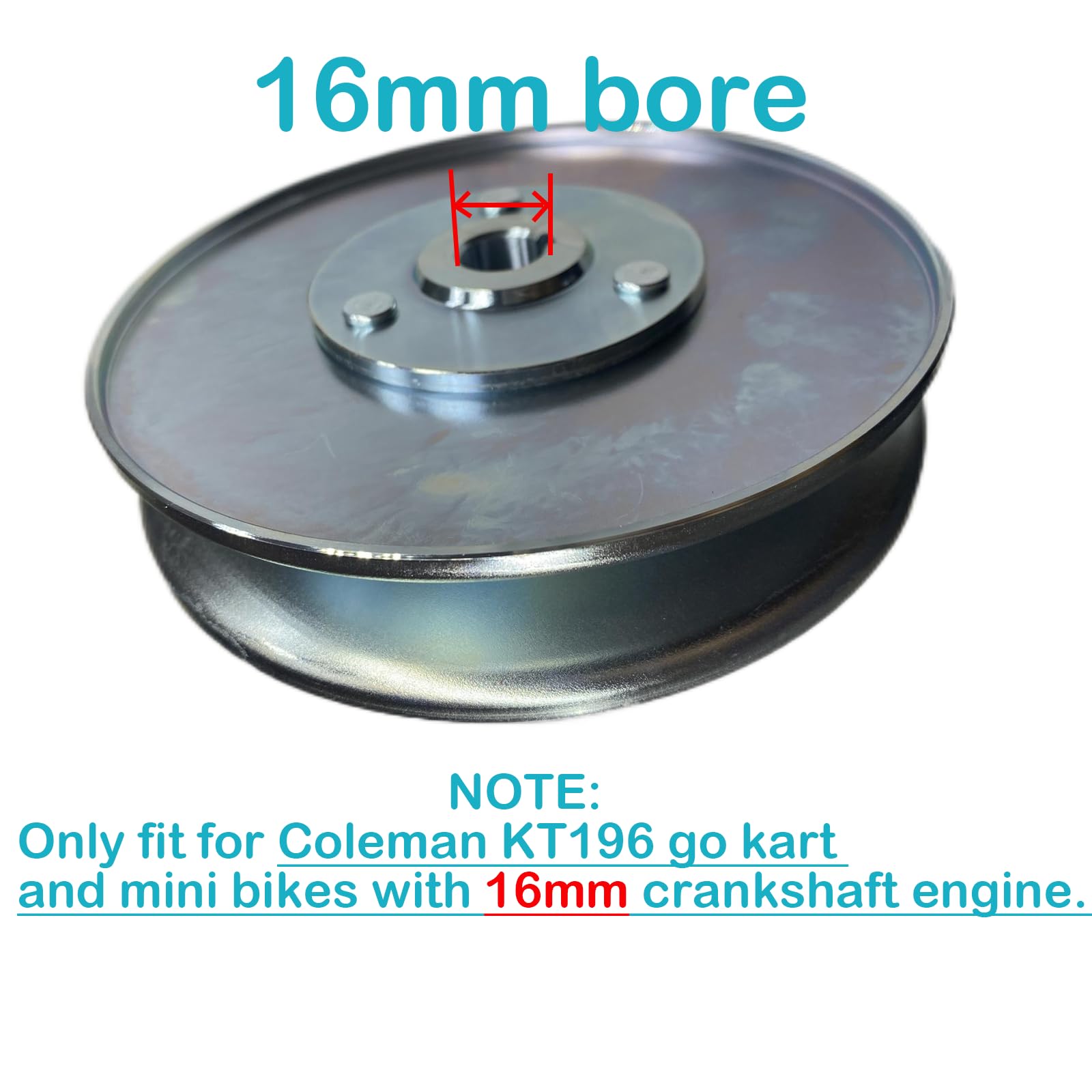 QYMOTO KT196 drive pulley close-up bore detail, optimized engagement for 30-series torque converters