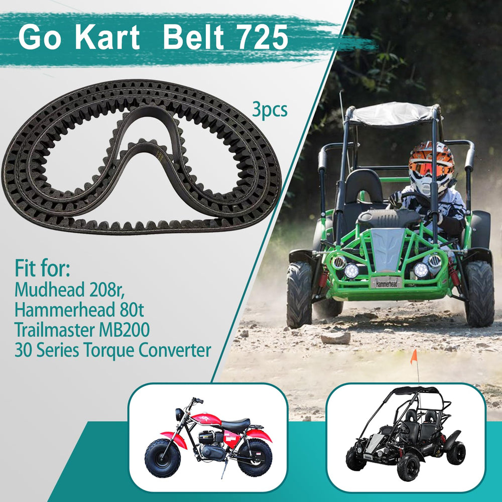 Three belts packaged together simplify maintenance and replacements.