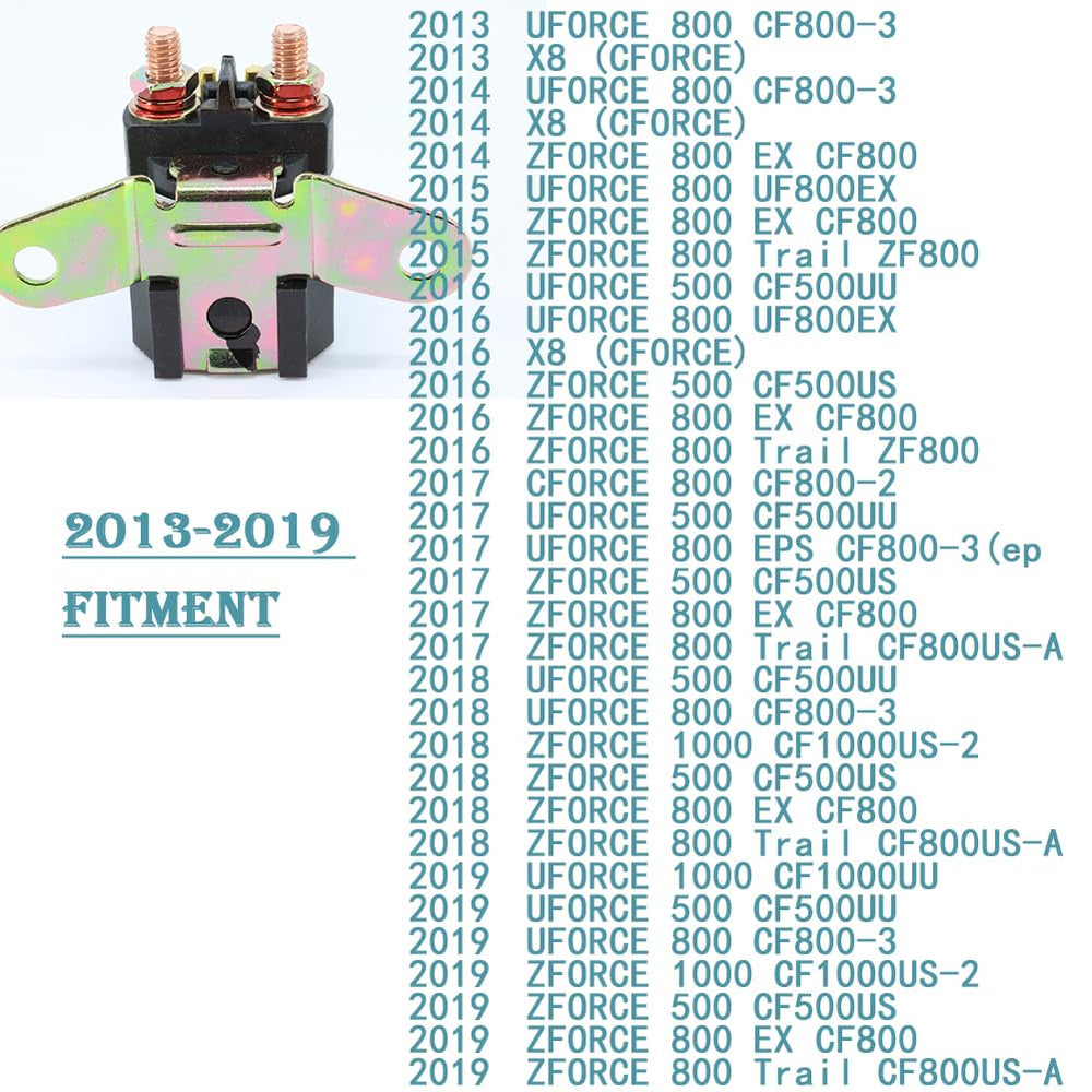 QYMOTO starter relay compatibility list demonstrates broad model coverage for easy swaps.