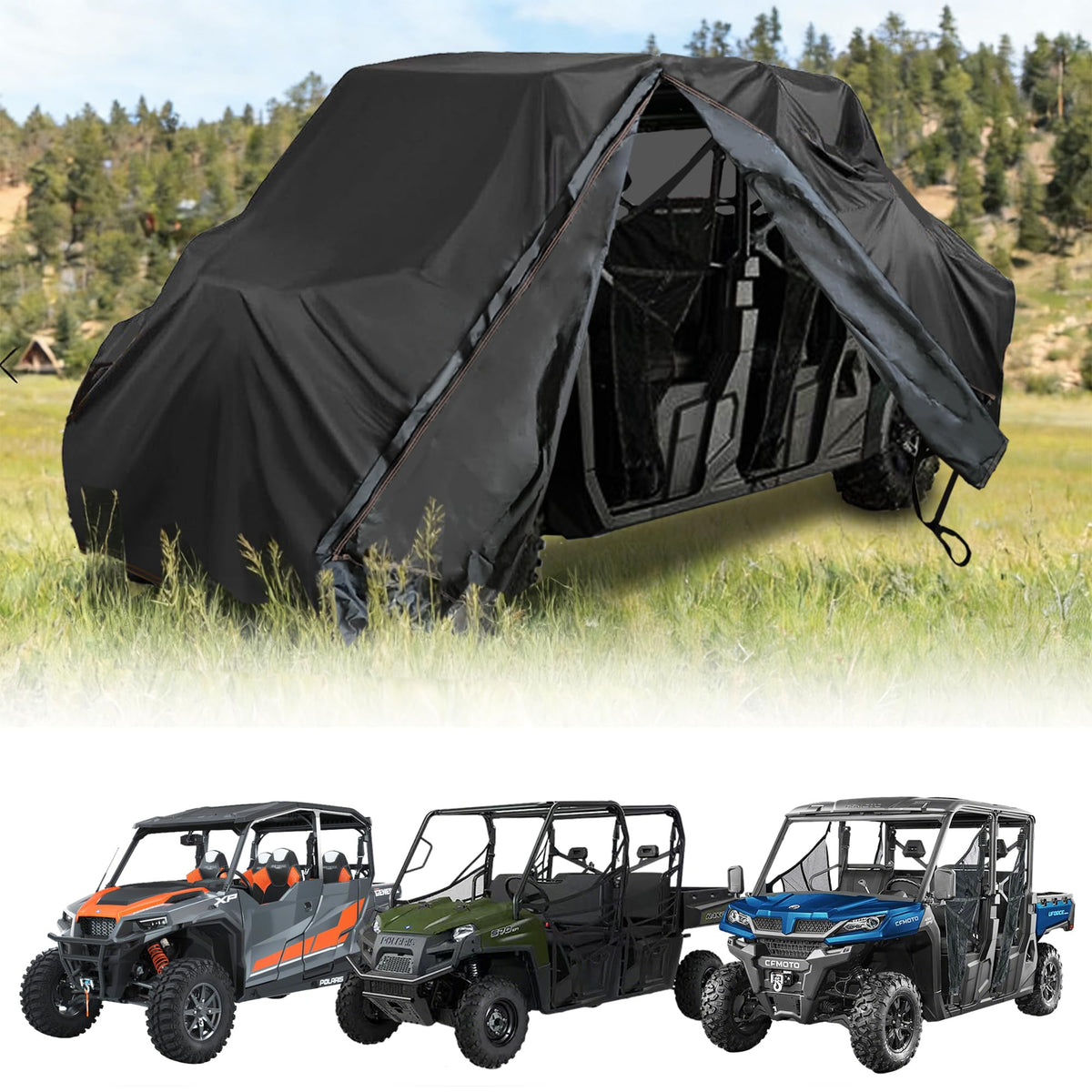 QYMOTO UTV cover 4-6 seater shields against rain and sun