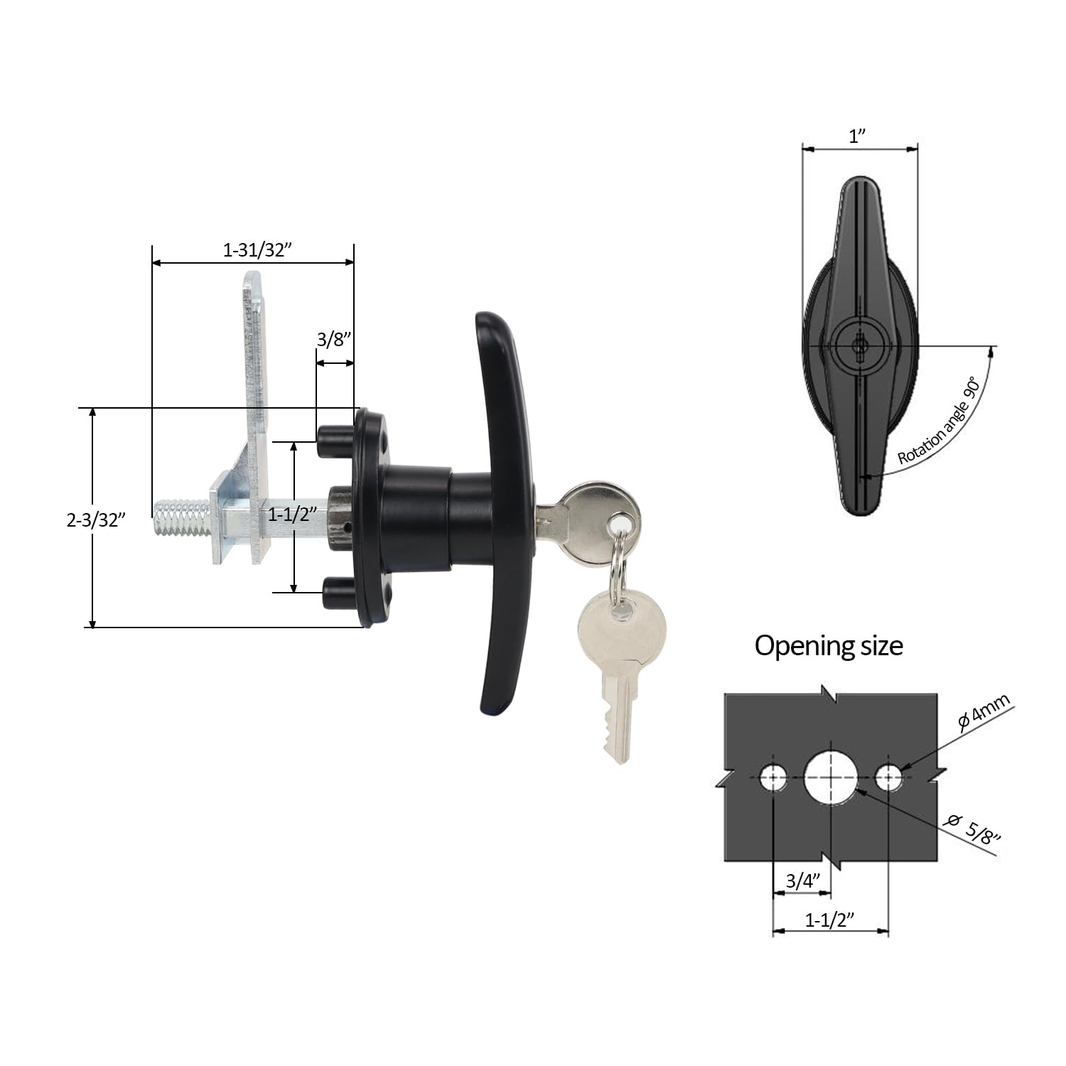 QZATTCAEN right truck cap locking T-handle for paired security