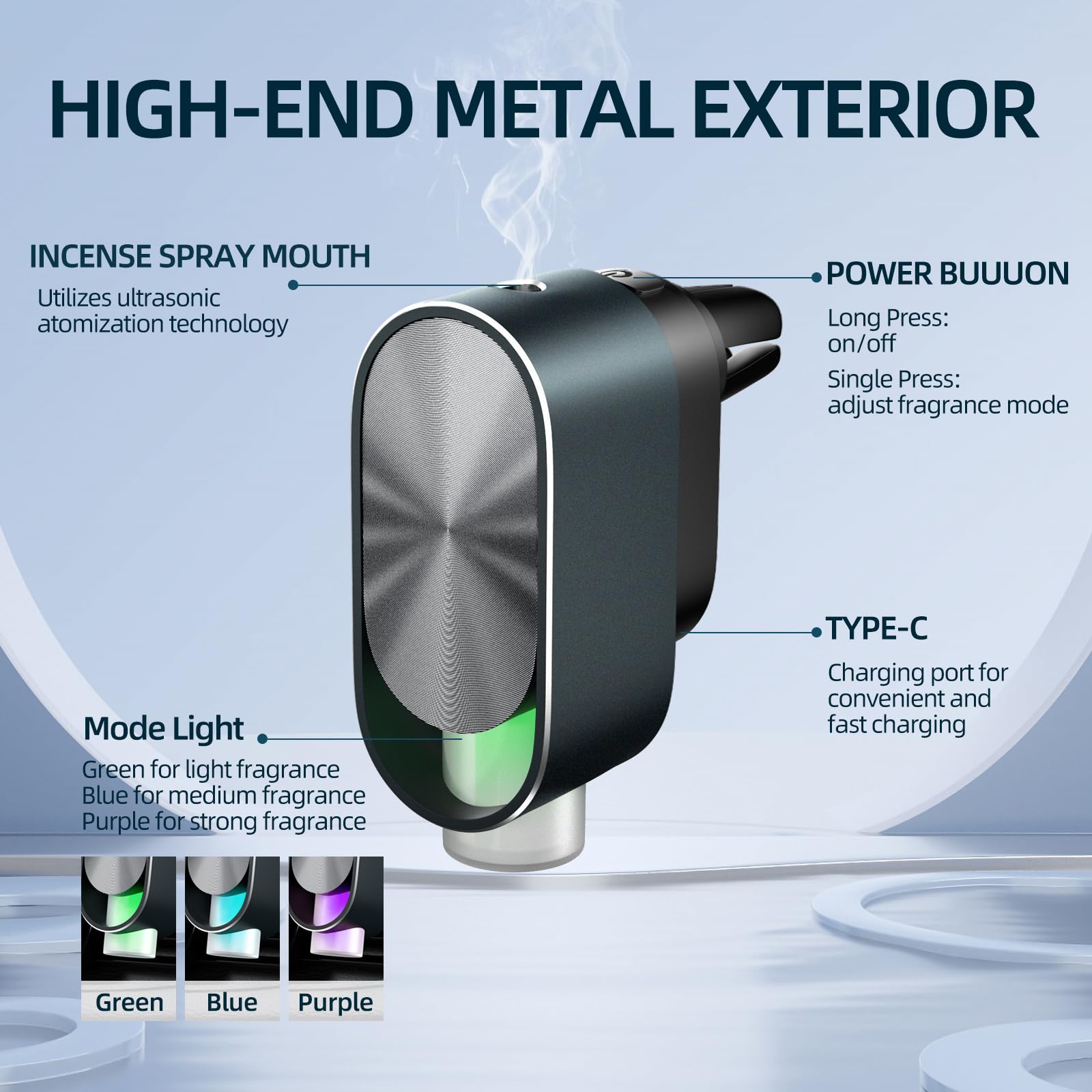 QZD motion activated car diffuser freshens automatically during daily commutes.