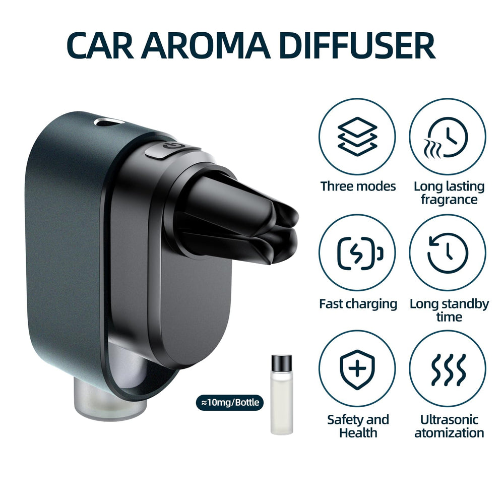QZD rechargeable car diffuser battery-powered, long-lasting fragrance between charges.
