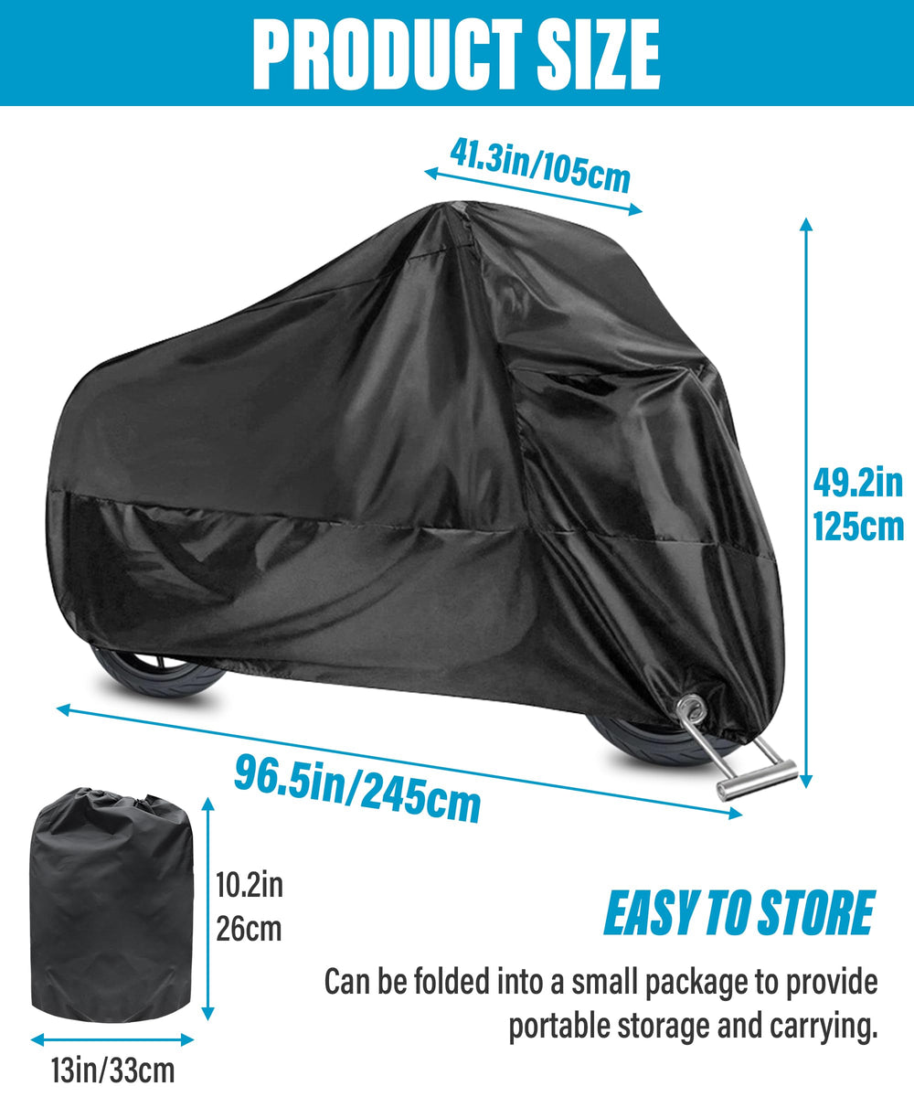 Qziulr Zlirfy lock-hole design adds security while the cover protects your motorcycle.