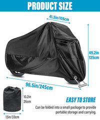 Qziulr Zlirfy lock-hole design adds security while the cover protects your motorcycle.