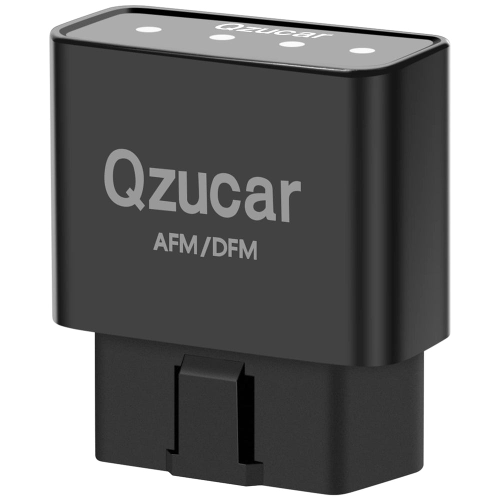 Qzucar AFM/DFM disabler connected to OBD-II port enabling full-cylinder mode.