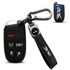 QZXIAOGU 300 emblem keychain with soft silicone white cover protects the key fob.