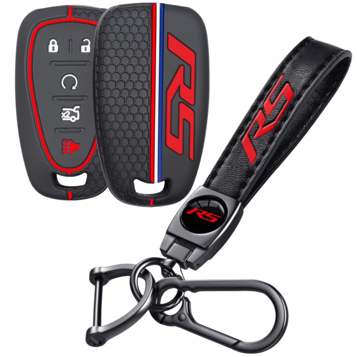 QZXIAOGU RS emblem key fob cover for Camaro RS offers durable protection.