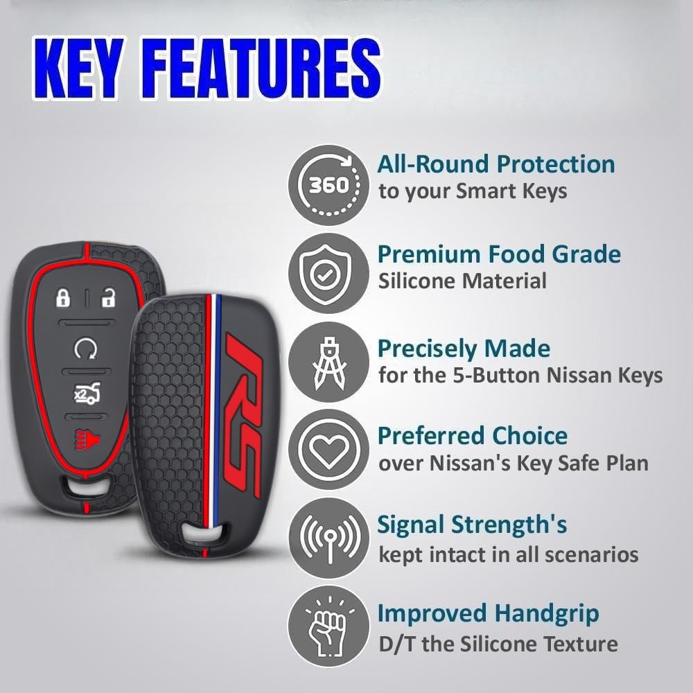 QZXIAOGU RS emblem key fob cover for Equinox keeps keys secure and scratch-free.