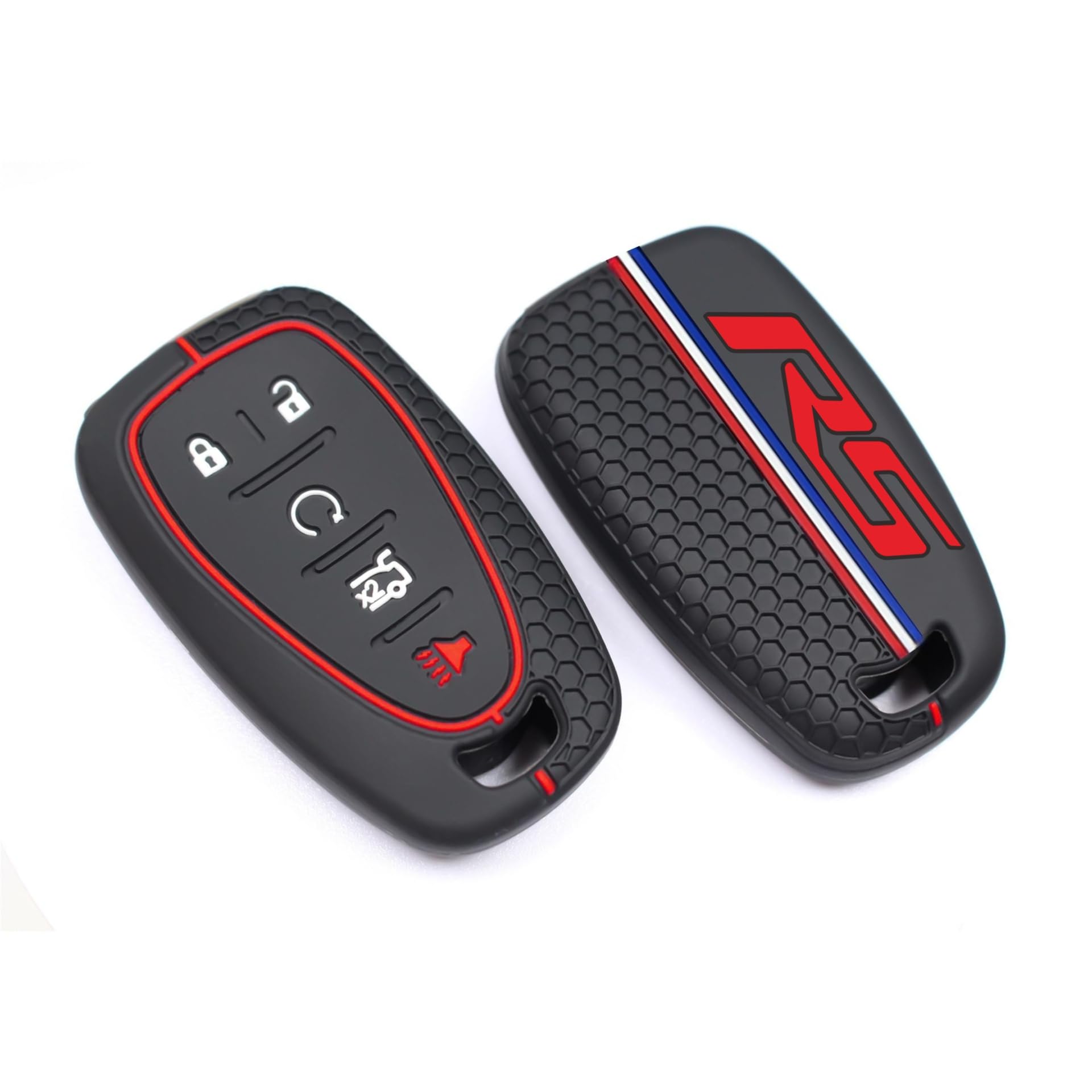 QZXIAOGU RS emblem key fob cover with keychain adds convenient organization.