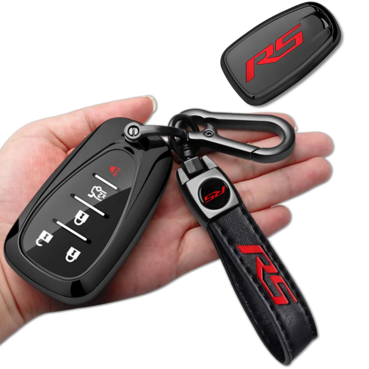 QZXIAOGU RS emblem keychain protection guards Camaro RS key fob against scratches