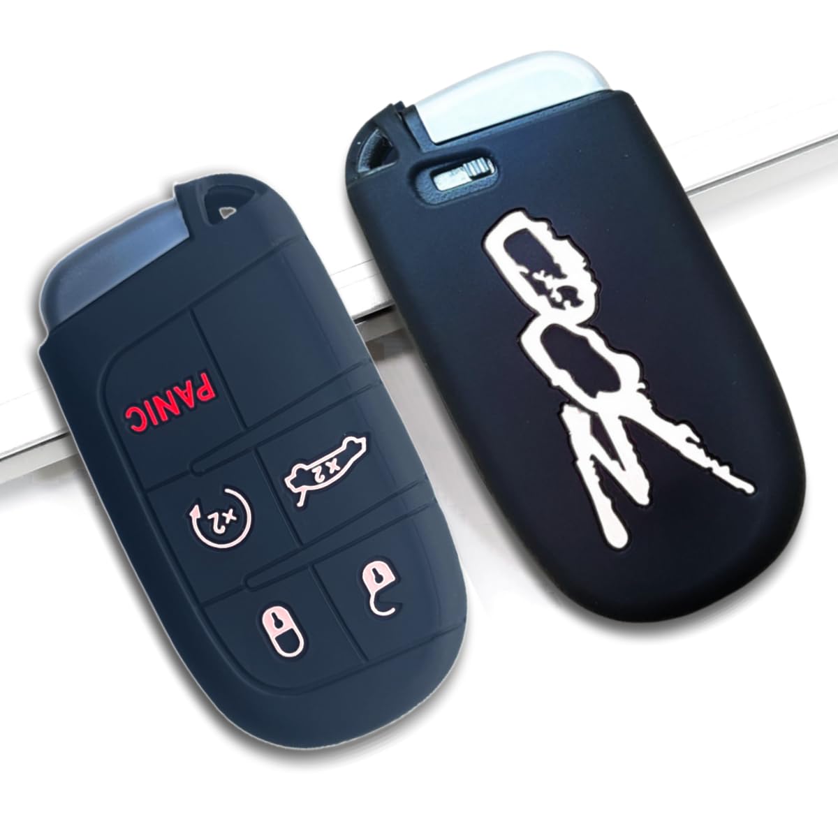 QZXIAOGU soft silicone key cover showing button signs for easy use.