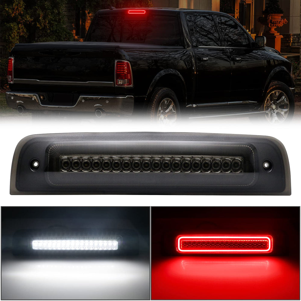 R&F Auto LED strobe third brake light with smoked lens improves brake visibility.