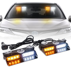 XRIDONSEN emergency dash strobe front with amber/white LEDs for high visibility