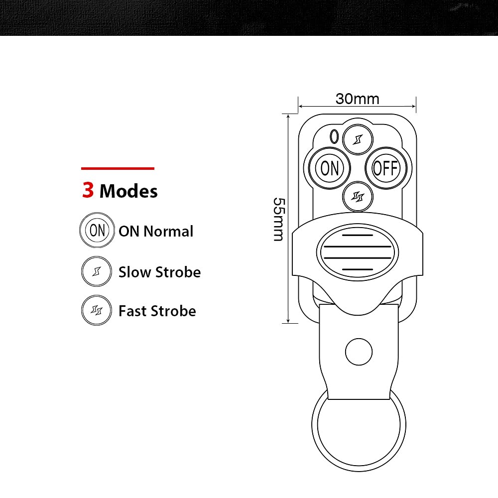 RACBOX LED light bar strobe patterns for enhanced signaling in low light.