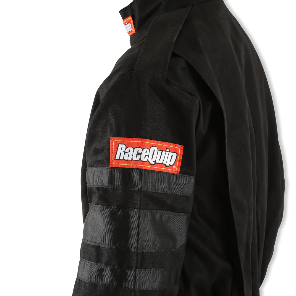RaceQuip SFI certification tag on driving suit
