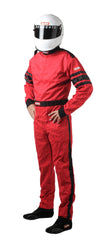 RaceQuip 110015RQP front view highlights red and black racing stripes for track-ready style