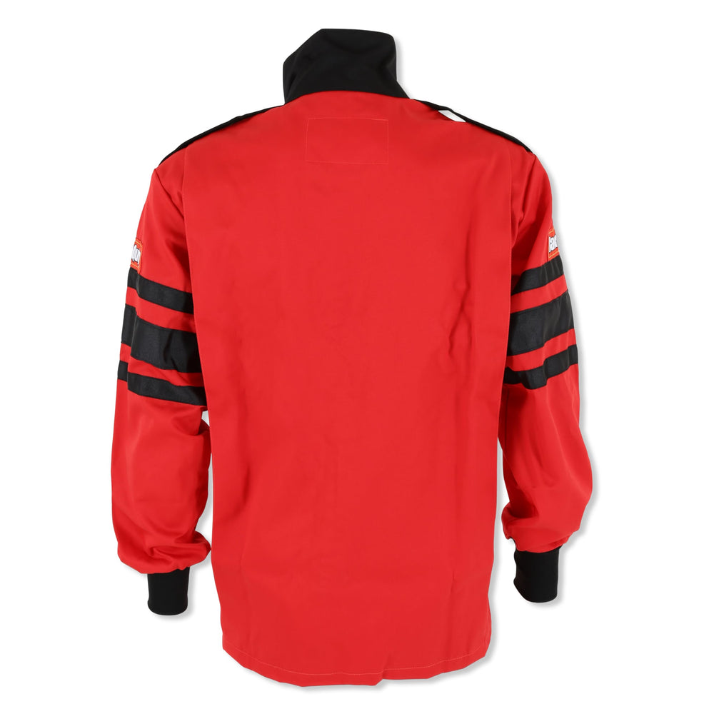 RaceQuip 111017RQP driving jacket back view displays high back collar and coverage.