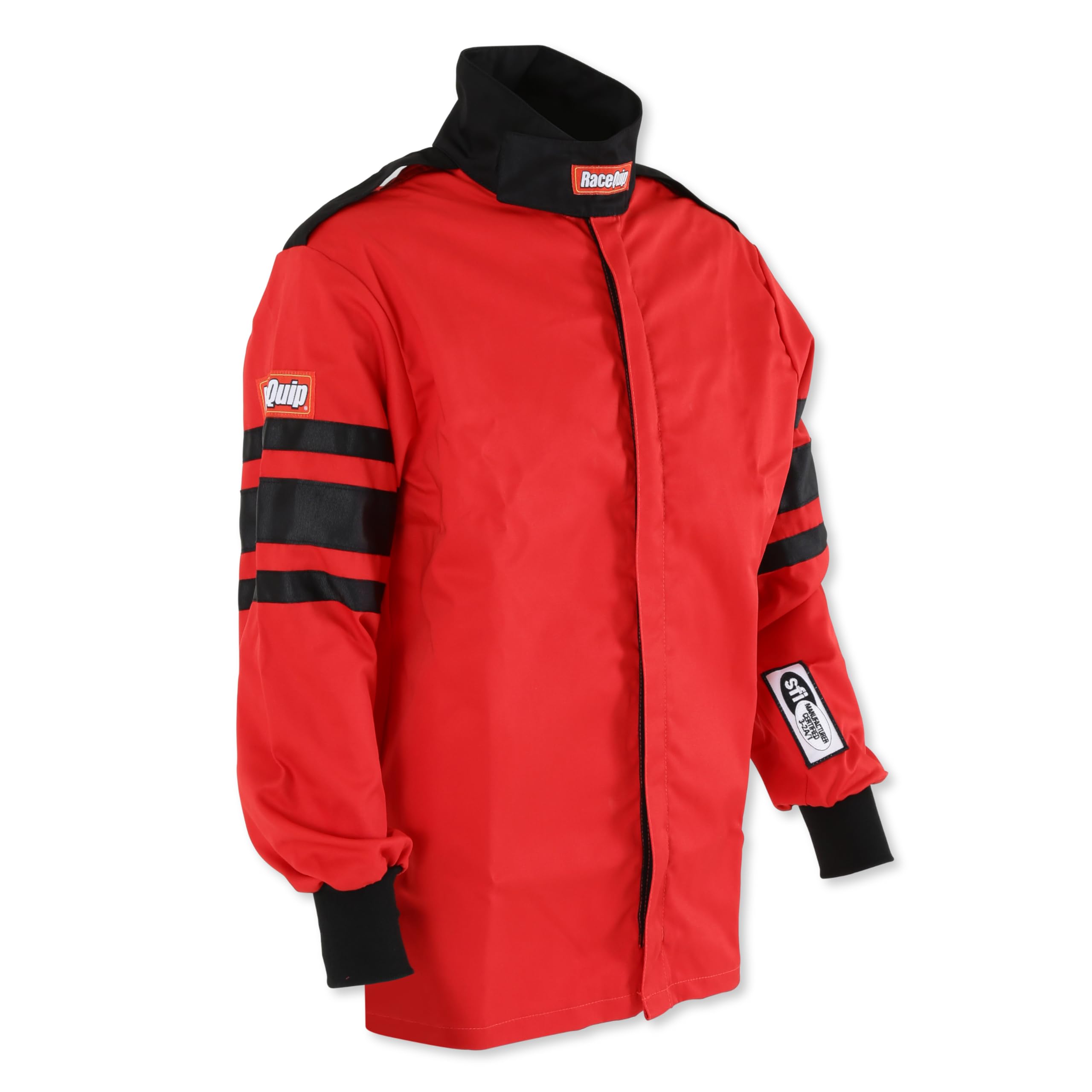 RaceQuip 111017RQP driving jacket collar close-up emphasizes heat-protective styling.