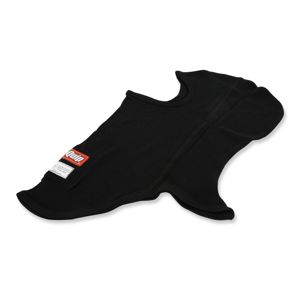 RaceQuip 433991RQP head sock on-track use demonstrates visibility and fit under racing gear.