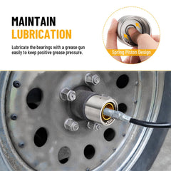 Racewill bearing protector dust cap blocking water and debris to extend hub life.