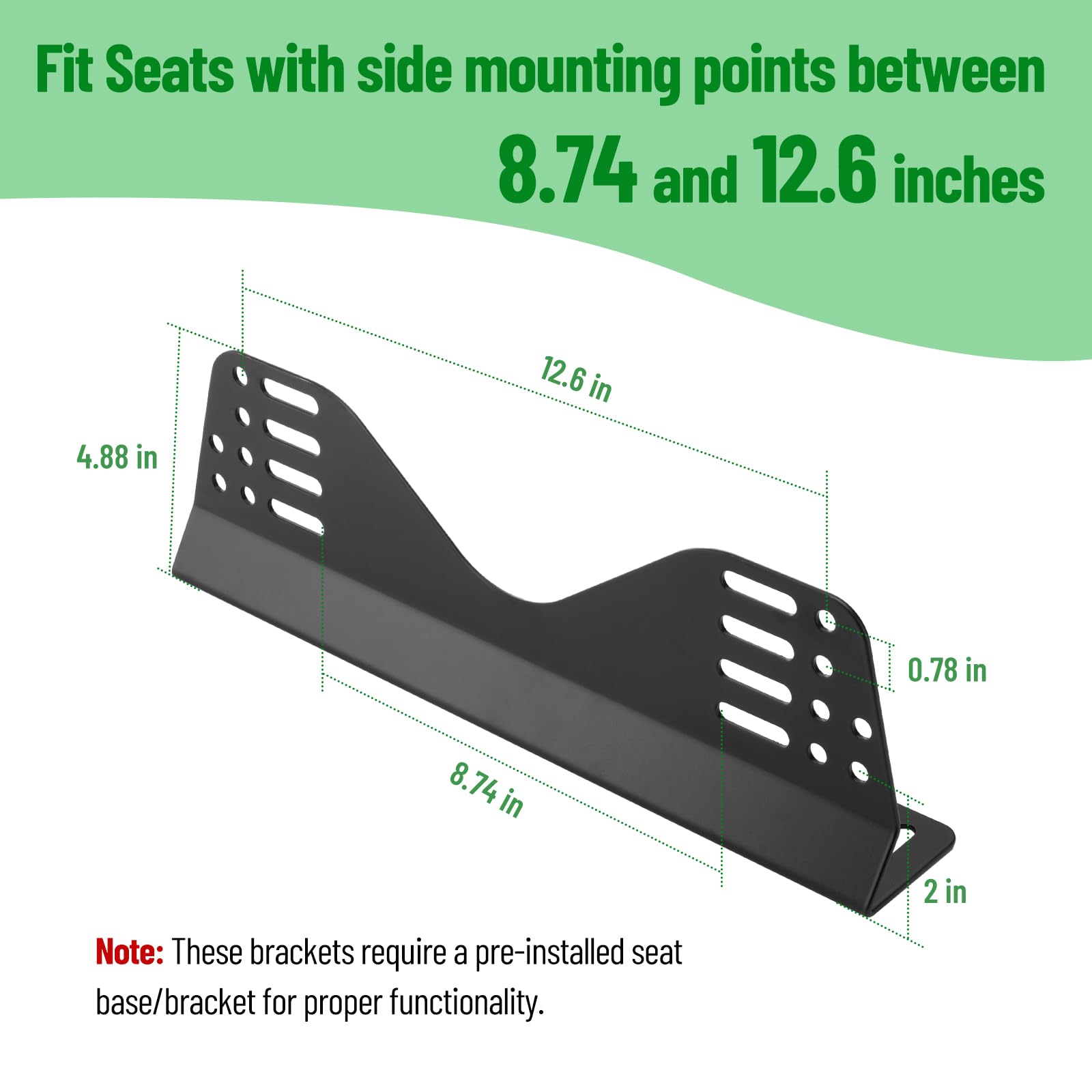 Racewill black powder-coated brackets add style and protection to your cockpit.