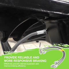 Racewill braided stainless exterior on brake lines for durability.