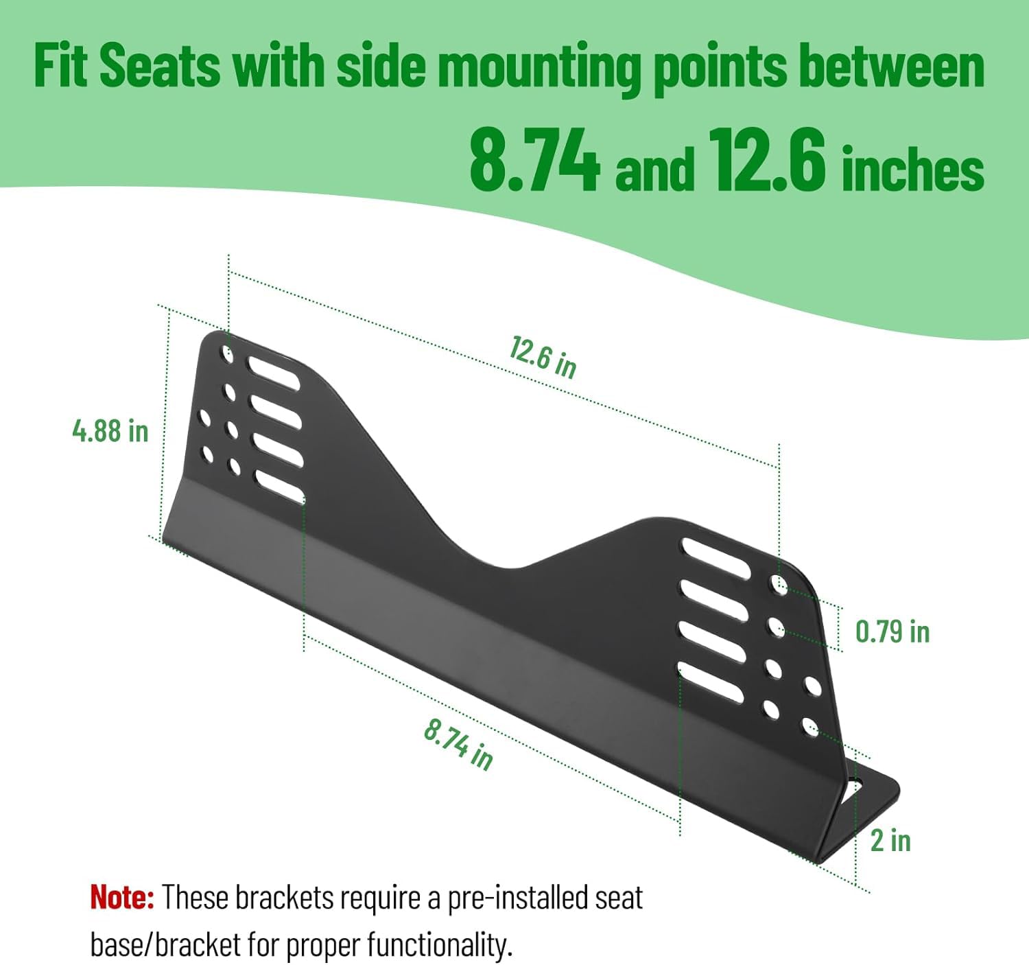 Racewill universal bracket compatible with Bride, Recaro, Sparco.