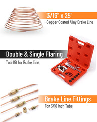 Close-up of RaceWill copper-coated 3/16 brake line showing corrosion resistance.