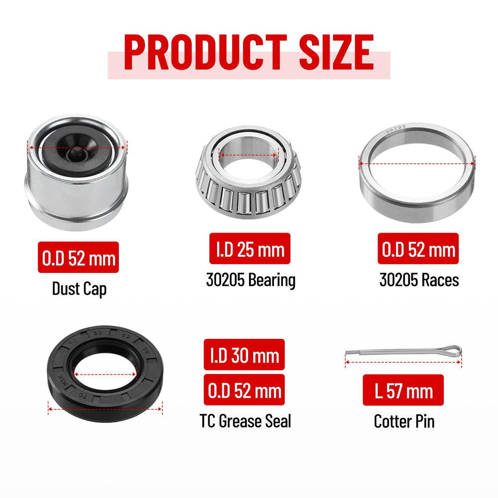 Racewill cotter pins included for secure axle assembly.