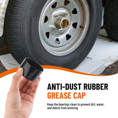 Racewill dust cap for bearing hub reduces debris intrusion.