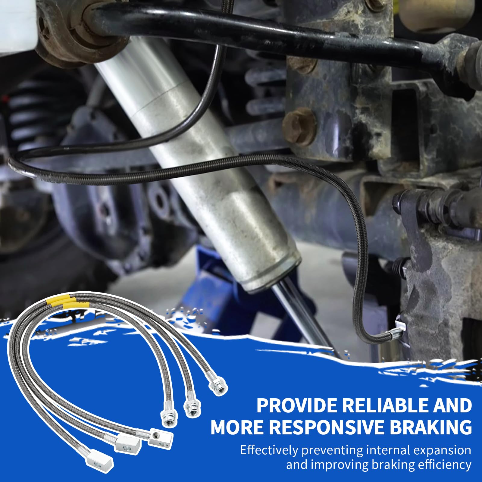 Racewill extended brake lines length for lifted suspensions