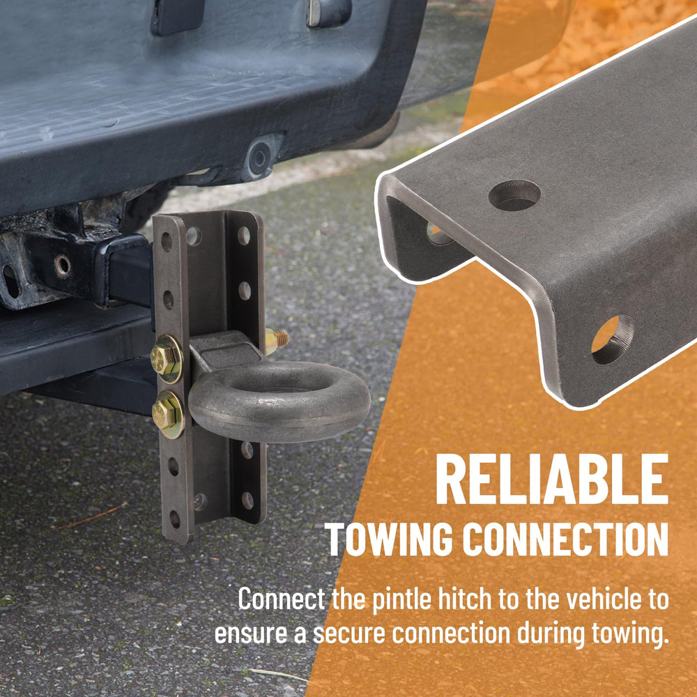 Racewill hitch-coupler-channel shows adjustable height for level towing on varied terrains.