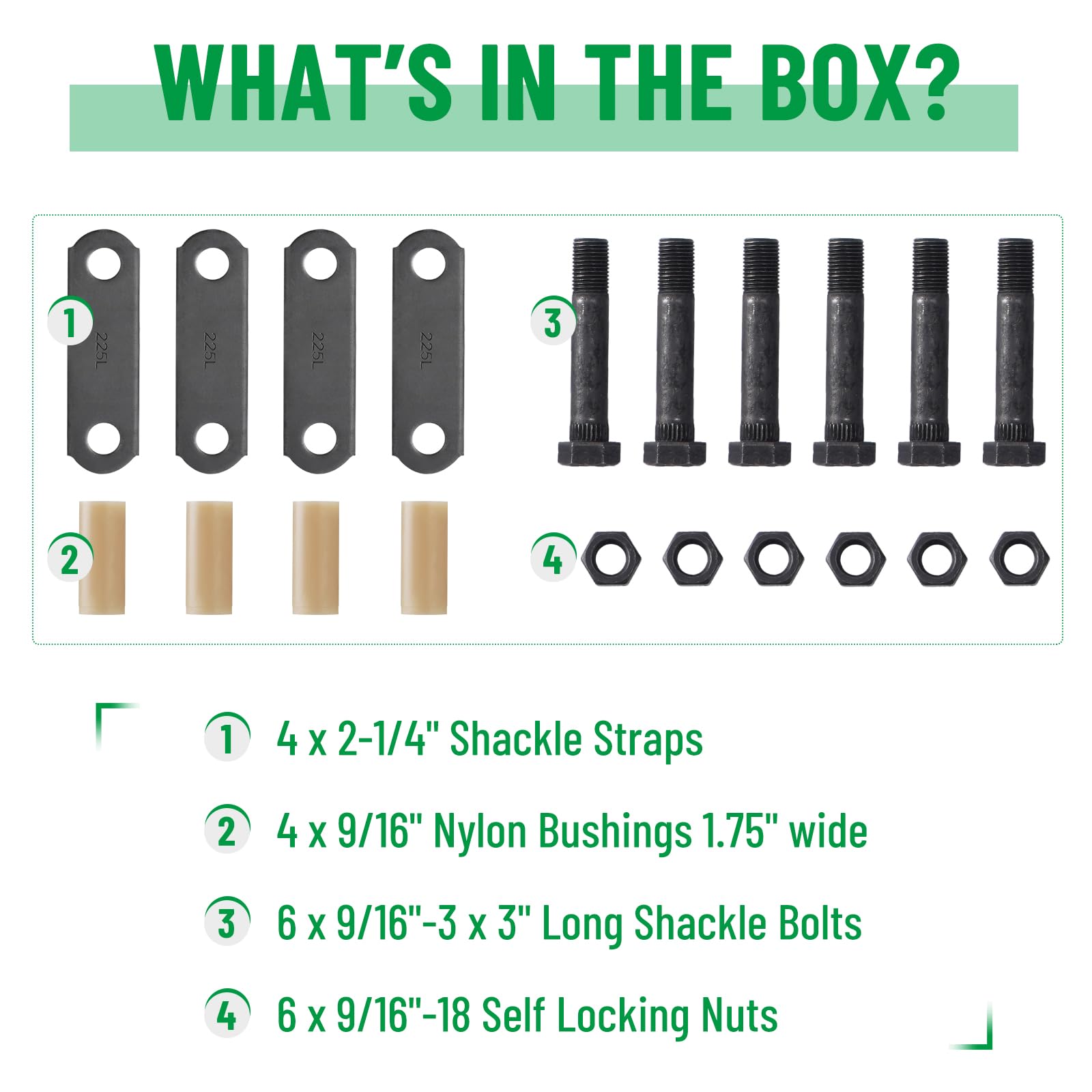Racewill shackles kit ready for outdoor use on rugged trailer systems