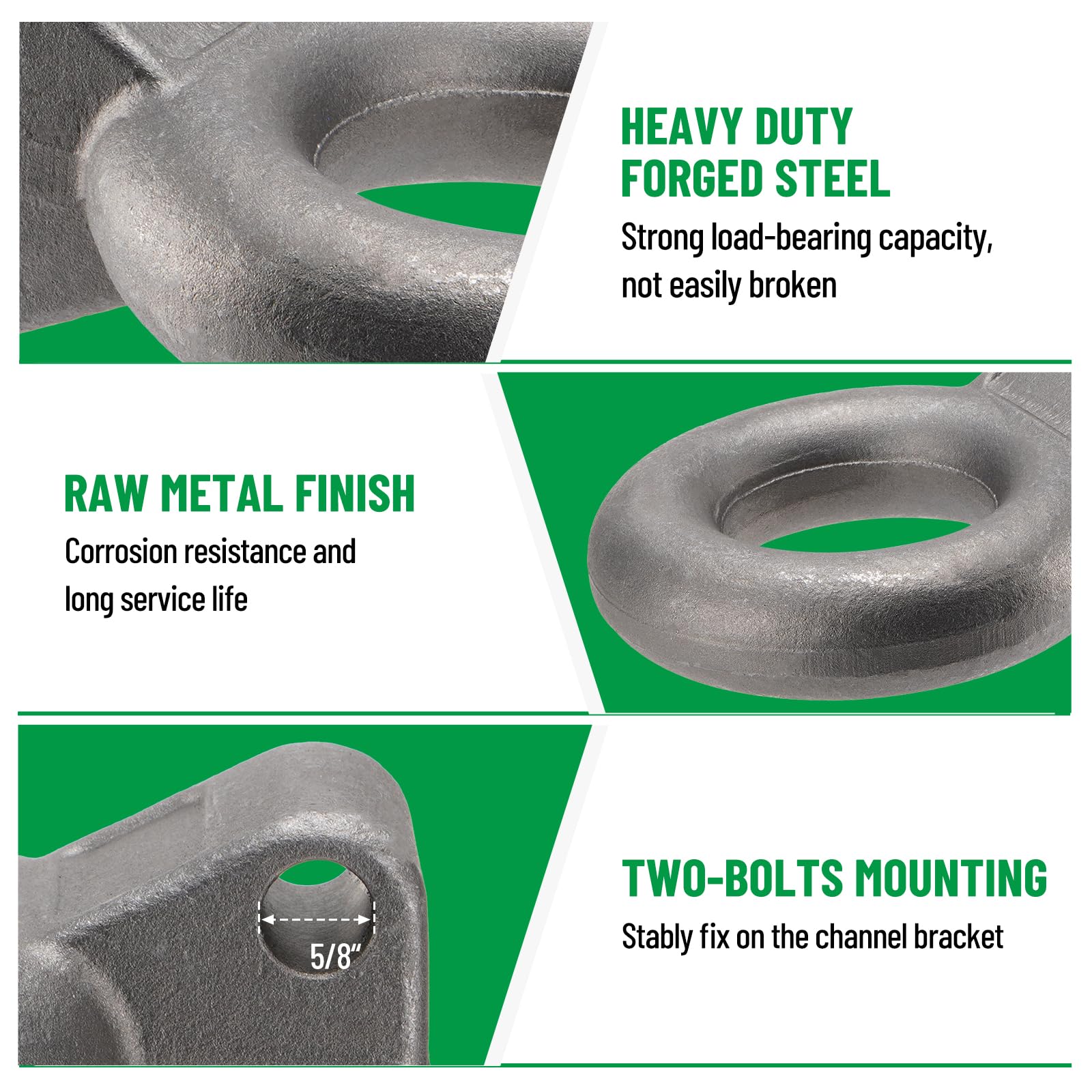 Racewill lunette ring side view shows forged steel construction for rugged towing