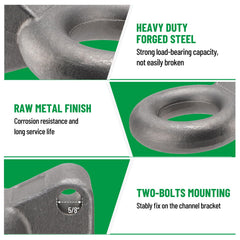 Racewill lunette ring side view shows forged steel construction for rugged towing