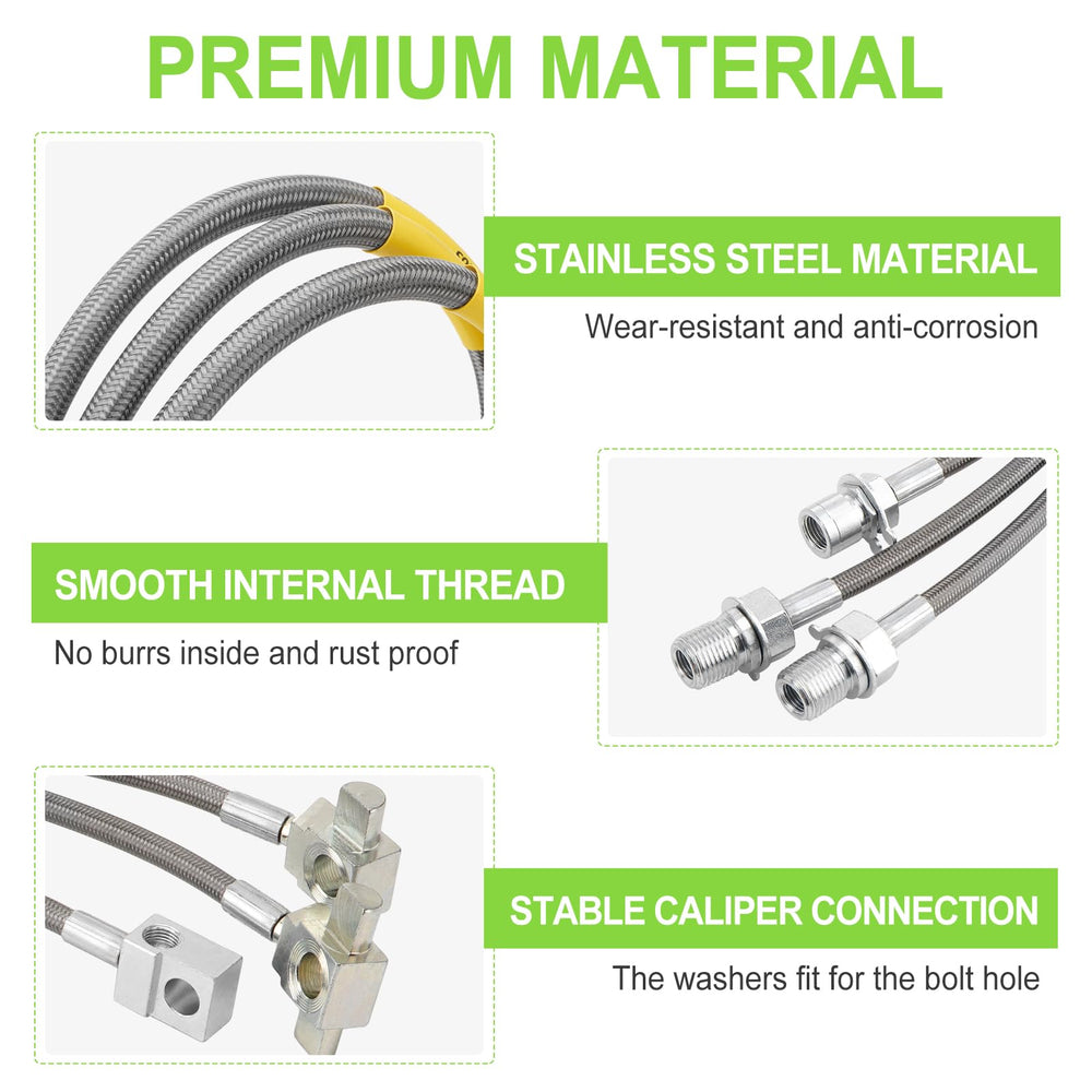 Racewill rear brake line 18-3 inch, optimized for lifted trucks.