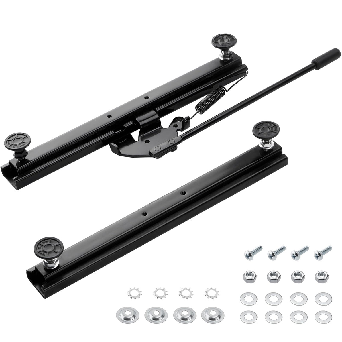 Racewill Seat Slider Kit front view highlighting solid build for universal compatibility.