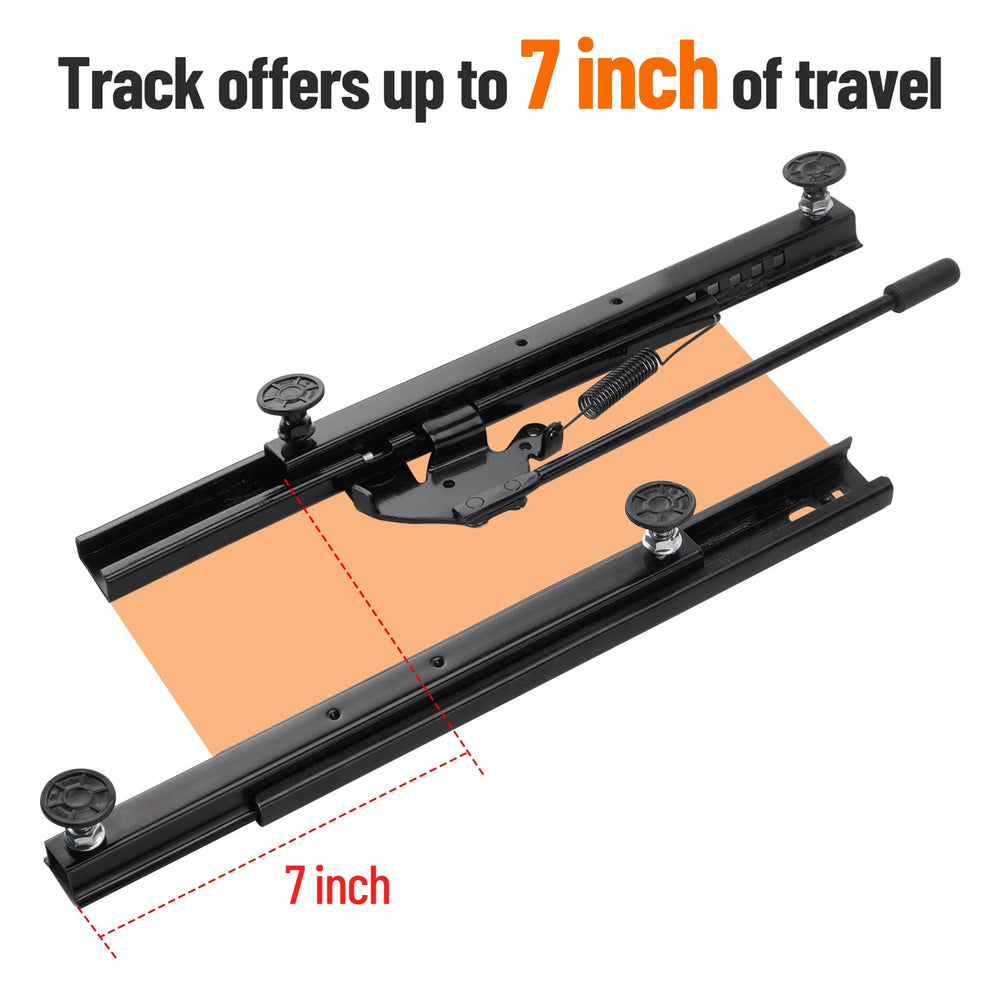 Racewill Seat Slider Kit seven-inch travel demonstrates wide forward/backward adjustment.