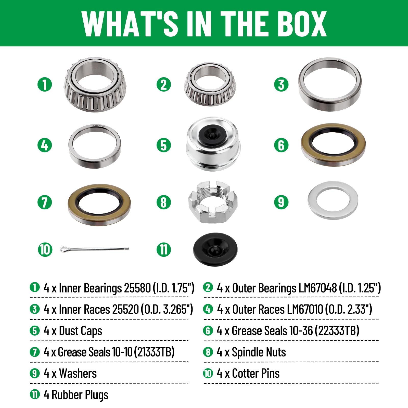Racewill washers provide proper preload and alignment for reliable operation.