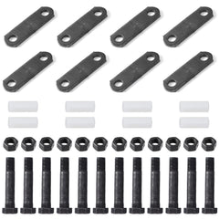 Racewill trailer shackle kit for double eye springs, rugged outdoor use.
