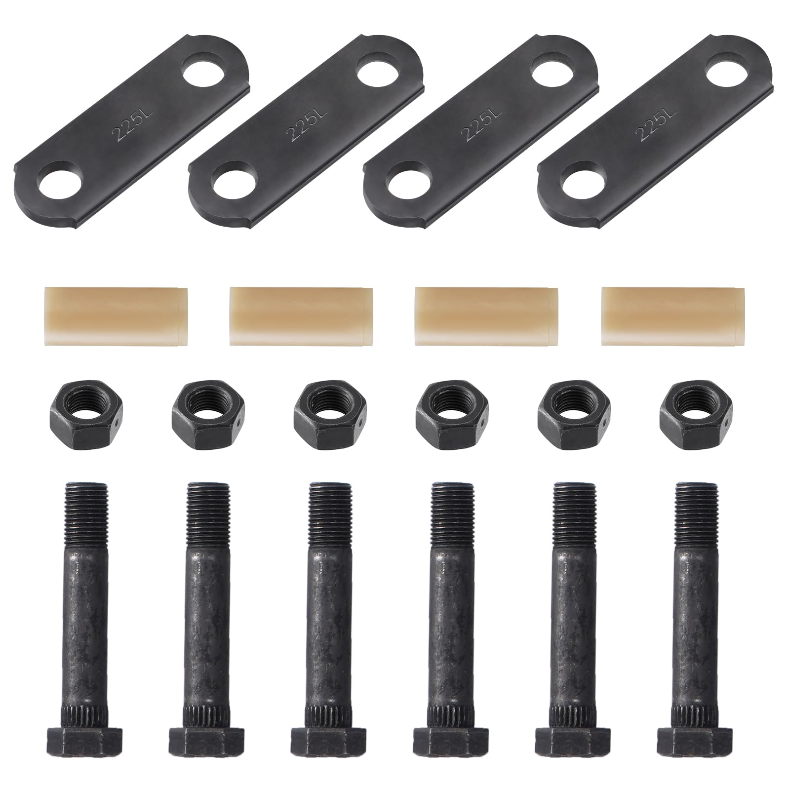 Racewill trailer shackles kit mounted on dual-axle trailer for secure suspension