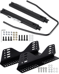 Racewill universal racing seat bracket with slider showing adjustable mounting for multiple brands.