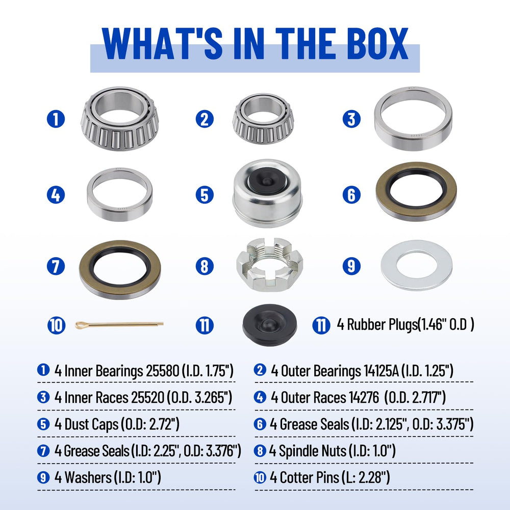 Racewill washer and cotter pin pair completes a secure, easy installation.
