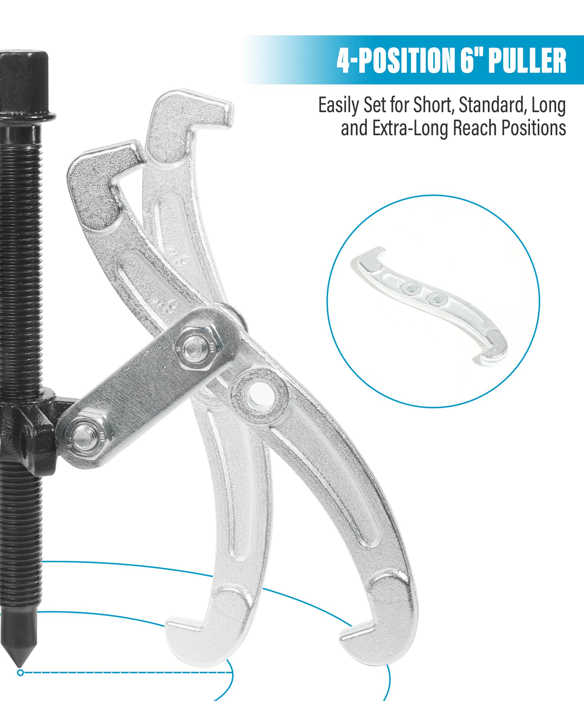 RACOONA gear puller 6in handles larger assemblies with leverage