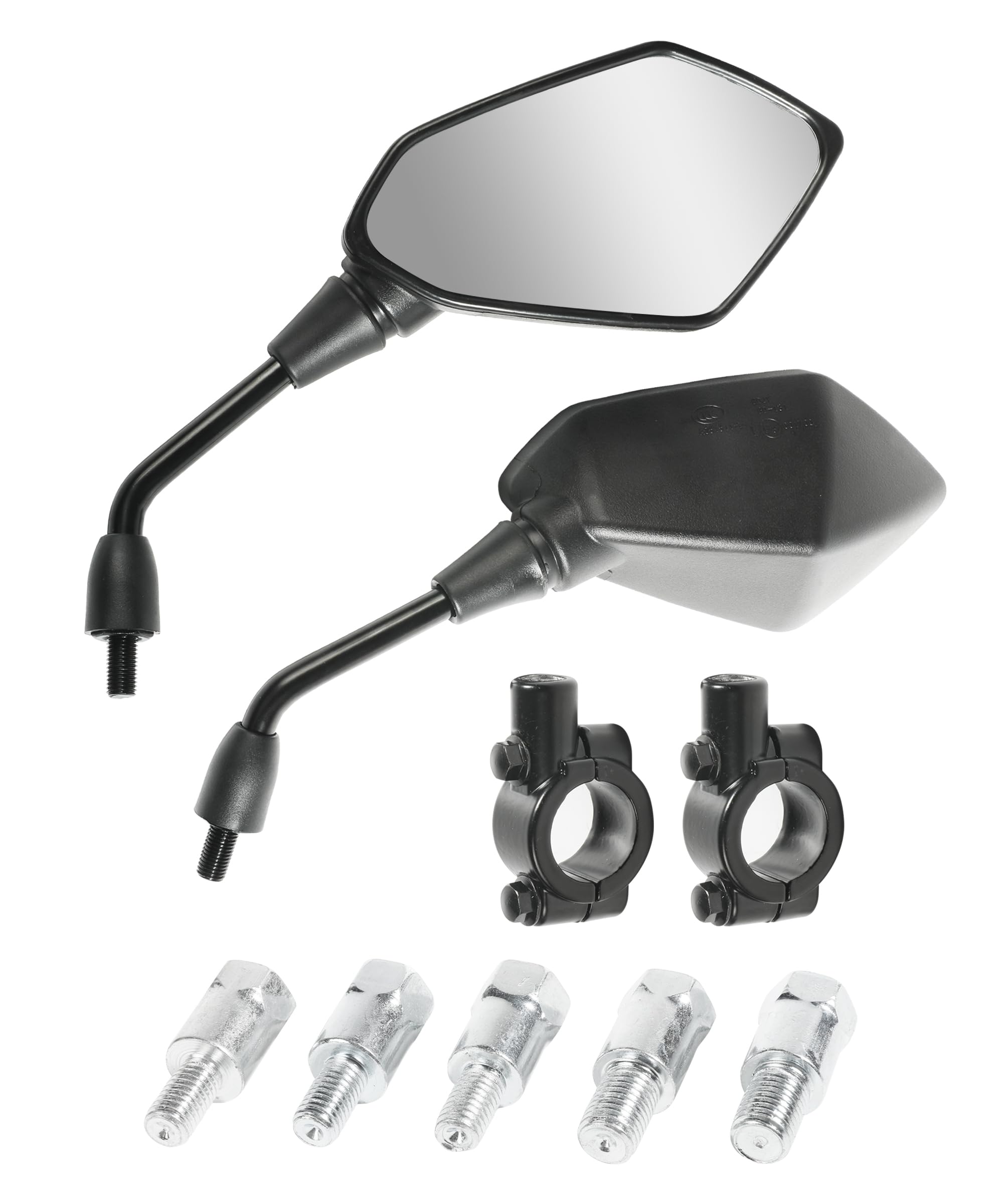 RACOONA handlebar mirrors provide a clear rear view for safe riding.