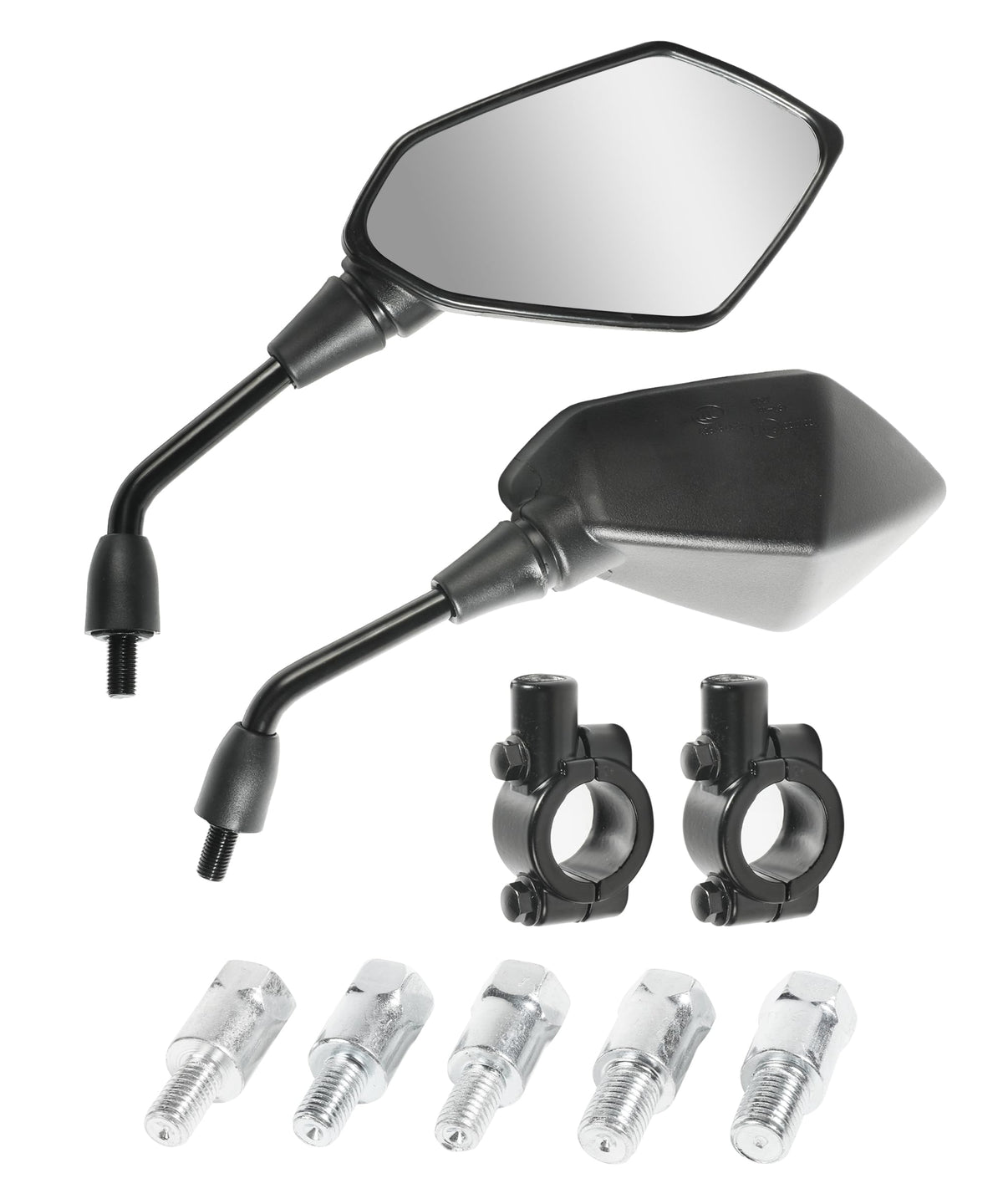 RACOONA handlebar mirrors provide a clear rear view for safe riding.