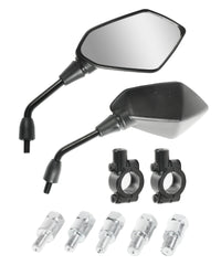 RACOONA handlebar mirrors provide a clear rear view for safe riding.