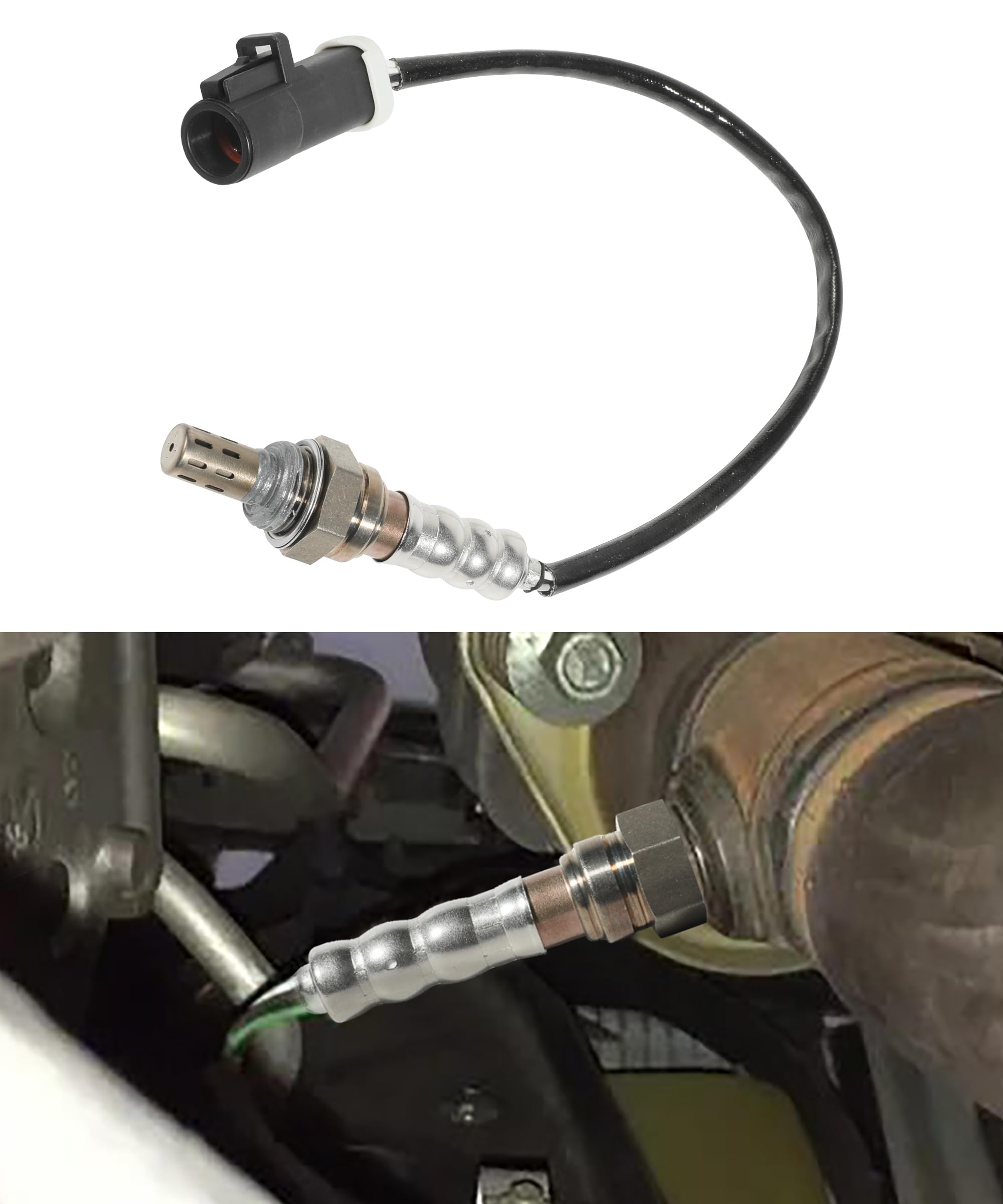 RACOONA upstream oxygen sensor close-up showing precise data transmission to the ECU.